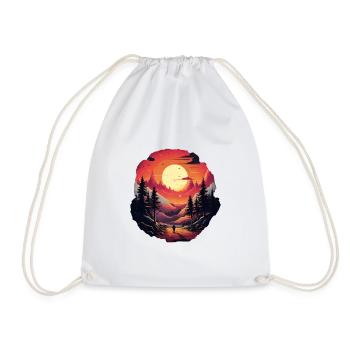 Landscape - Drawstring Bag - white - Front