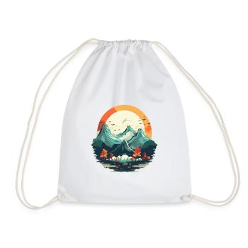Landscape - Drawstring Bag - white - Front