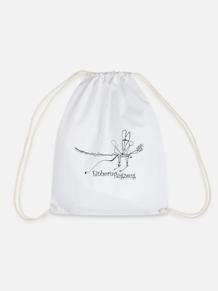 Einhornflugzeug - Turnbeutel - Weiß