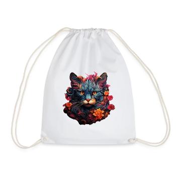 Katze - Turnbeutel - Weiß - Vorne