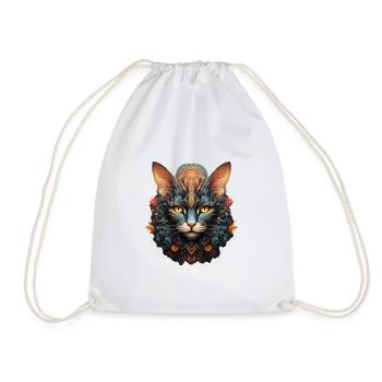 Katze - Turnbeutel - Weiß - Vorne