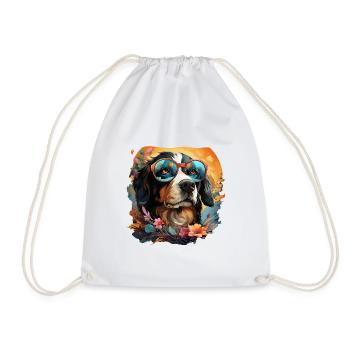 Dog - Drawstring Bag - white - Front