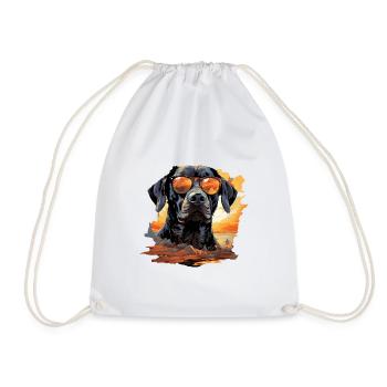 Dog - Drawstring Bag - white - Front