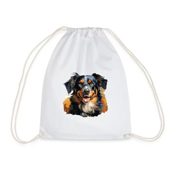 Dog - Drawstring Bag - white - Front