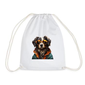 Dog - Drawstring Bag - white - Front