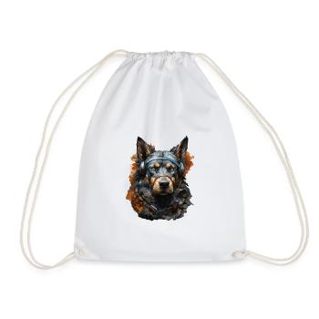 Dog - Drawstring Bag - white - Front
