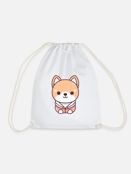 Hund - Kawaii Style - Turnbeutel - Weiß