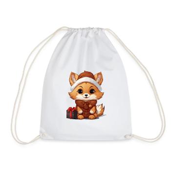 Design de Noël Renard - Style Kawaii - Sac de sport léger - blanc - Devant