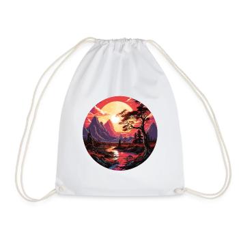 Landscape - Illustration - Drawstring Bag - white - Front