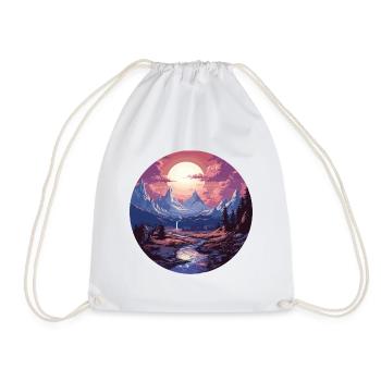 Landscape - Illustration - Drawstring Bag - white - Front