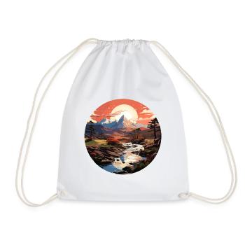 Landscape - Illustration - Drawstring Bag - white - Front