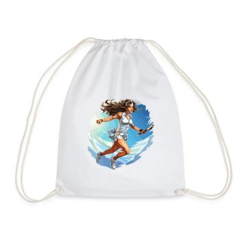 Tennis player - illustration - Drawstring Bag - white - Front