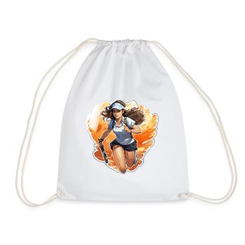 Tennis player - illustration - Drawstring Bag - white - Front