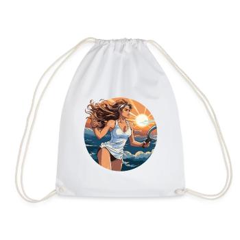 Tennis player - illustration - Drawstring Bag - white - Front