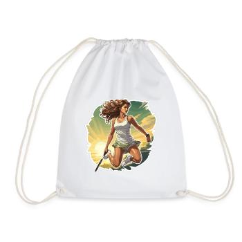 Tennis player - illustration - Drawstring Bag - white - Front