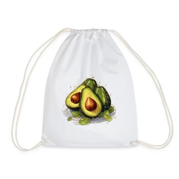Avocado - Illustration - Drawstring Bag - white - Front