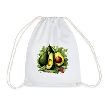 Avocado - Illustration - Drawstring Bag - white - Front