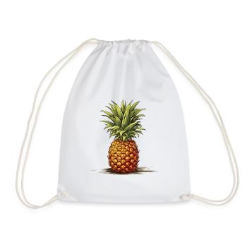 Ananas - Illustration - Turnbeutel - Weiß - Vorne
