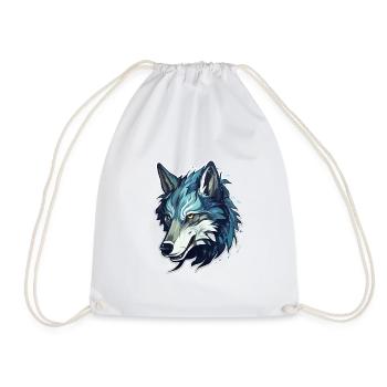 Wolf - Illustration - Drawstring Bag - white - Front