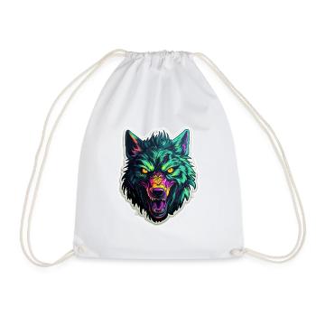 Wolf - Illustration - Turnbeutel - Weiß - Vorne