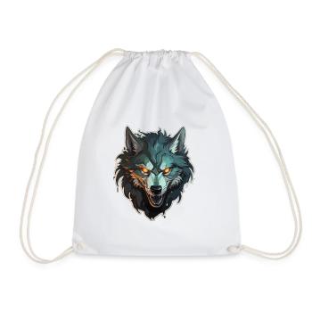 Wolf - Illustration - Drawstring Bag - white - Front