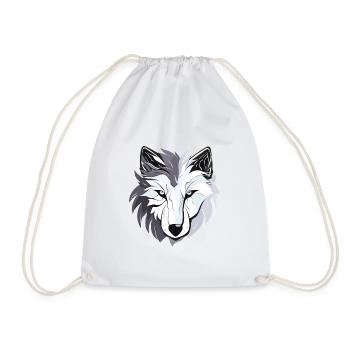 Wolf - Illustration - Turnbeutel - Weiß - Vorne