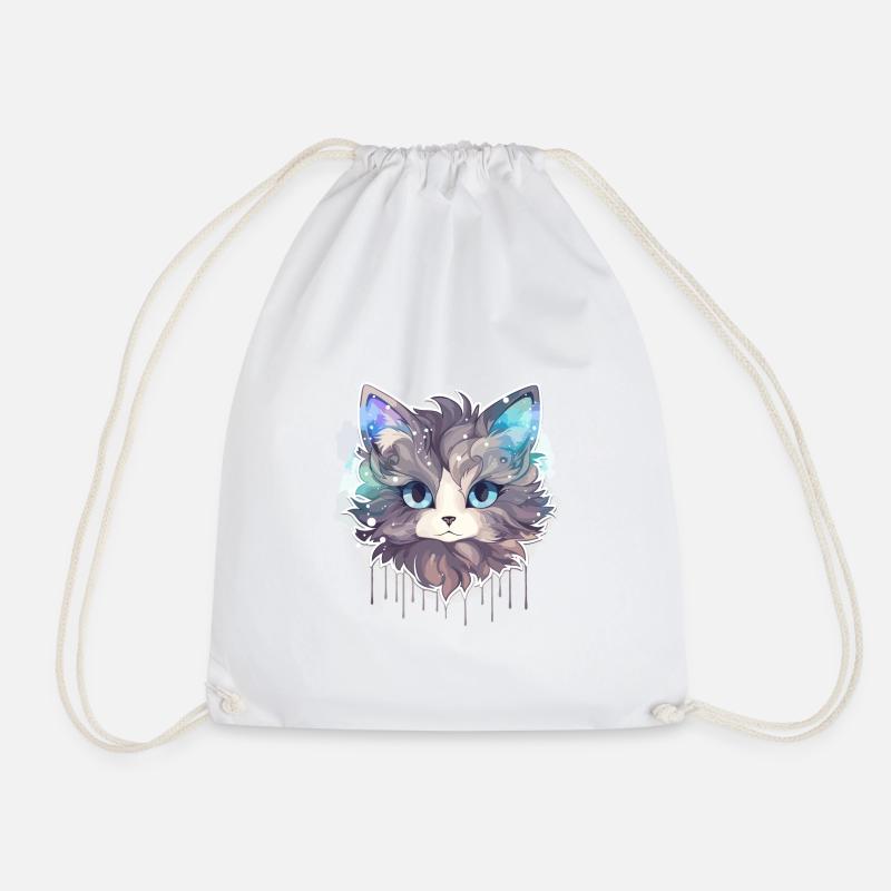Katze - Illustration - Turnbeutel - Weiß