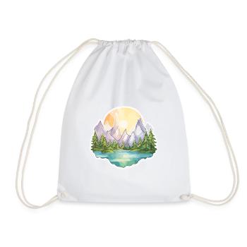 Landscape - Illustration - Drawstring Bag - white - Front