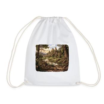 Paysage - Illustration - Sac de sport léger - blanc - Devant