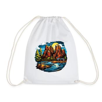 Paysage - Illustration - Sac de sport léger - blanc - Devant