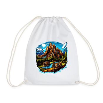 Paysage - Illustration - Sac de sport léger - blanc - Devant