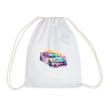 Car - Illustration - Drawstring Bag - white - Front