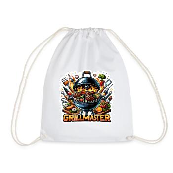 GrillMaster - Grill Illustration - Drawstring Bag - white - Front