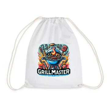 GrillMaster - Grill Illustration - Turnbeutel - Weiß - Vorne