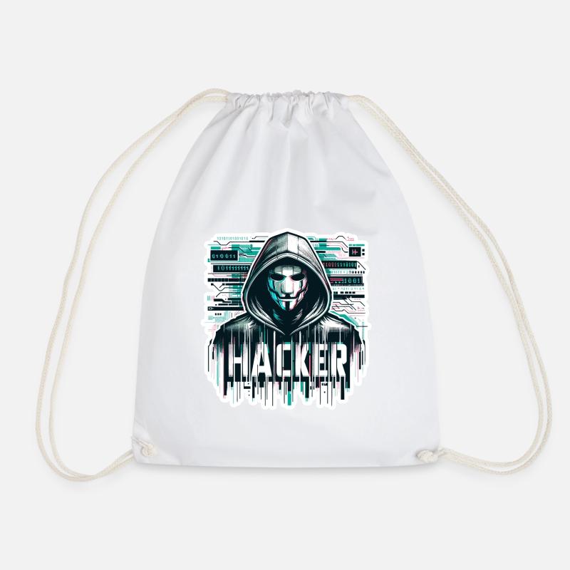 Hacker - Illustration - Turnbeutel - Weiß