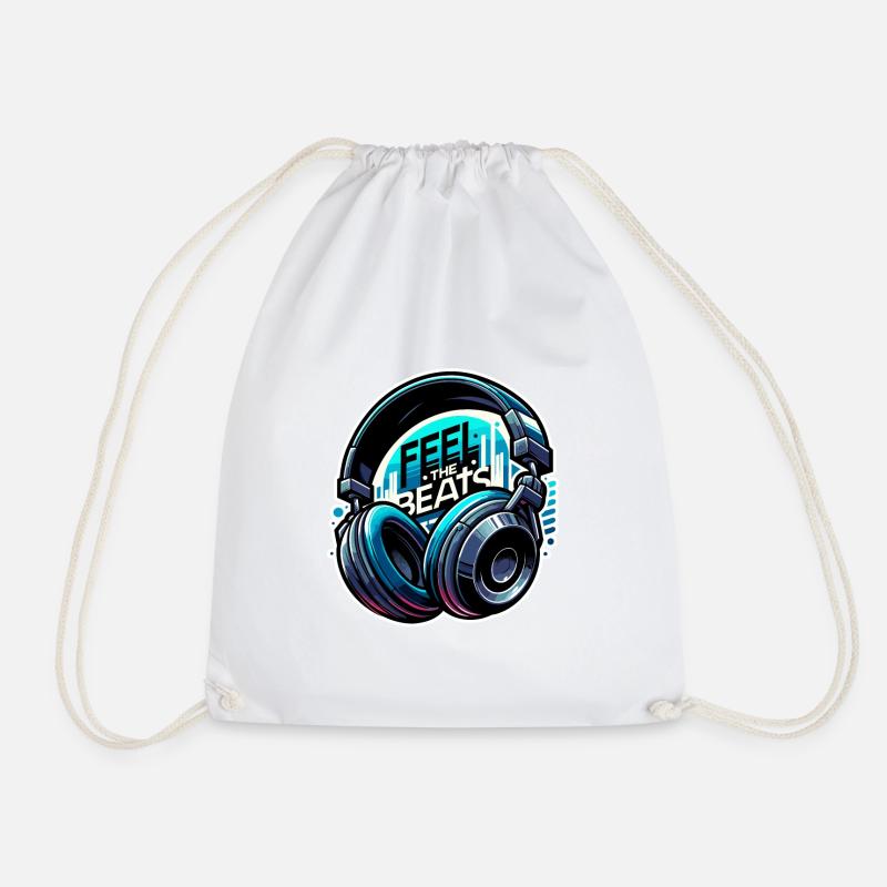 Feel the Beats - Kopfhörer Illustration - Turnbeutel - Weiß