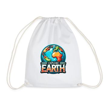 Explorez la Terre - Illustration de la Terre - Sac de sport léger - blanc - Devant
