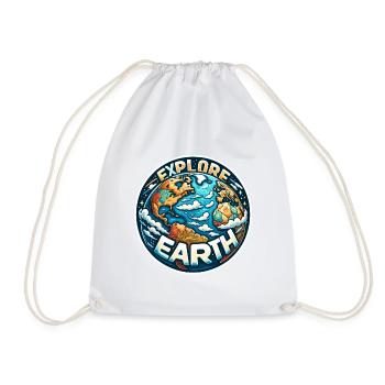 Explorez la Terre - Illustration de la Terre - Sac de sport léger - blanc - Devant