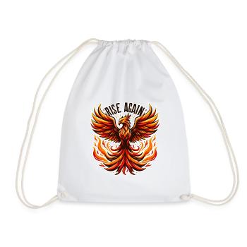 Rise Again - Phoenix Illustration - Drawstring Bag - white - Front