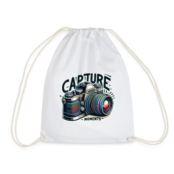 Capturer des moments - Illustration de l’appareil photo - Sac de sport léger - blanc - Devant