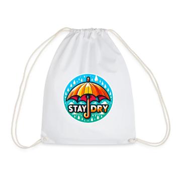 Stay Dry - Umbrella Illustration - Drawstring Bag - white - Front