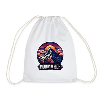 Mountain High - Berg Illustration - Drawstring Bag - white - Front