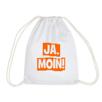 Ja Moin! - Guten Morgen - Nordsee - Ostsee - Anker - Turnbeutel - Weiß - Vorne
