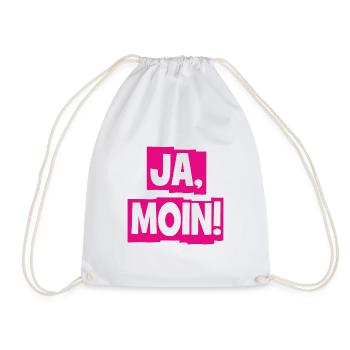 Ja Moin! - Guten Morgen - Nordsee - Ostsee - Anker - Turnbeutel - Weiß - Vorne