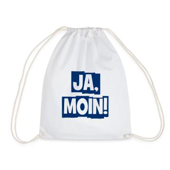 Ja Moin! - Guten Morgen - Nordsee - Ostsee - Anker - Turnbeutel - Weiß - Vorne