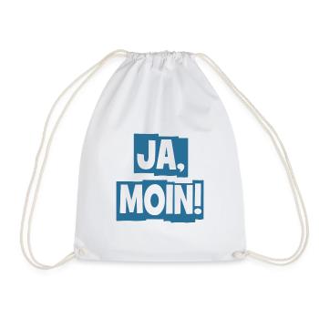 Ja Moin! - Guten Morgen - Nordsee - Ostsee - Anker - Turnbeutel - Weiß - Vorne