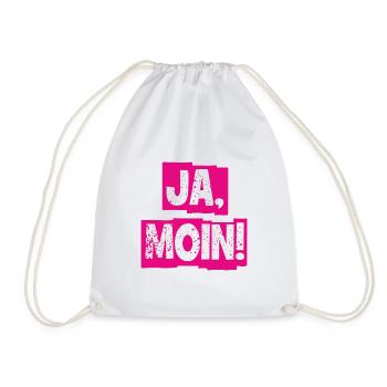Ja Moin! - Guten Morgen - Nordsee - Ostsee - Anker - Turnbeutel - Weiß - Vorne