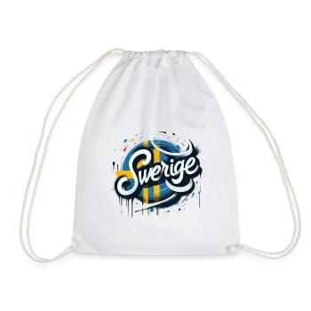 Sverige Sweden Schweden Lettrage avec drapeau - Sac de sport léger - blanc - Devant