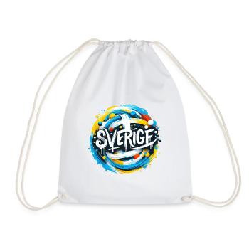 Sverige Sweden Schweden Lettrage avec drapeau - Sac de sport léger - blanc - Devant