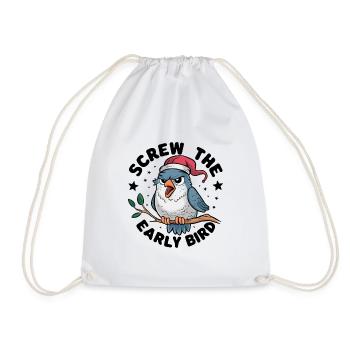 The early bird can take me - Drawstring Bag - white - Front